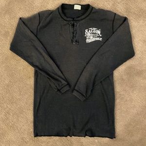 RARE Vintage Big Nose Kate's Saloon Long Sleeve Henley